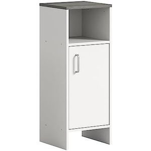 xonox.home Badkamer Los Angeles X3SB2701 commode staande kast kast in wit Nb. Afwerking rookzilver Nb., ca.32x82x28 cm