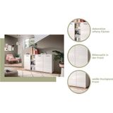INOSIGN Kommode »Valge, Breite 80 cm, 2 Türen, 2 Einlegeböden, 3 Fächer«, Front-Rillenfräsung, Schuhkommode, Anrichte, Schrank, Sideboard