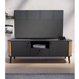 INOSIGN Lowboard »Stavanger, Breite 138cm, Paneel-Stäbchen-Optik, 1 Schubkasten, 2 Türen«, (1 St.), 1 offenes Fach, TV-Möbel, TV-Schrank, TV-Lowboard, Mediaboard