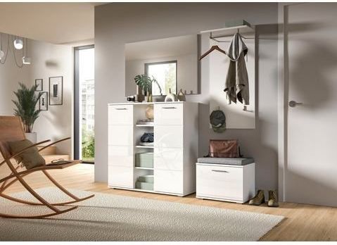 INOSIGN Sitzbank Valge, Breite 55cm, 1 Klappe, 1 Einlegeboden, 2 Fächer, Bank, Schuhbank, Garderobenbank, Dielenbank, Flurbank, Ablagebank