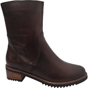 Everybody - Enkellaarsjes - Donkerbruin - Leer - Blokhak