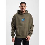 Mister Tee - Le Papillon Heavy Oversize Hoodie trui Olijfgroen