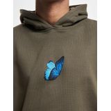 Mister Tee - Le Papillon Heavy Oversize Hoodie trui - Olijfgroen