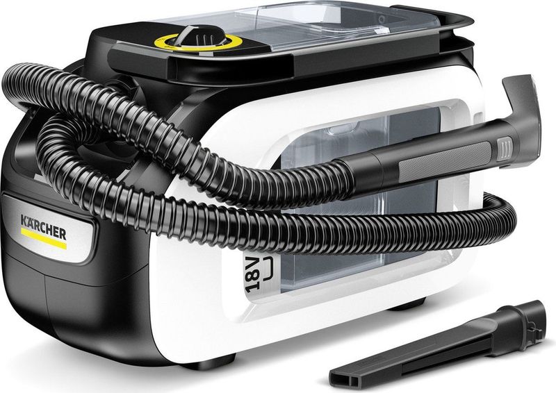 Kärcher SE 3-18 Compact Tapijtreiniger - Sproei-extractie - 18 V accu-aangedreven - Excl. accu en lader - Bekledingszuigmond - Wit