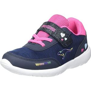 KangaROOS Unisex Ky-Match Ev Sneakers voor kinderen, Dk Navy Daisy Pink, 30 EU