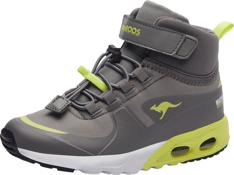 KangaROOS - KX-Hydro High-Top Unisex Sneaker - Grijs/Limoen - Waterdicht