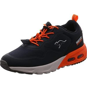 KangaROOS Unisex Kx-Raptor Low sneakers, donkerblauw neon oranje, 35 EU