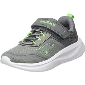 KangaROOS K-ft Tech Ev Sneakers voor kinderen, uniseks, Ultimate Grey Neon Green, 32 EU