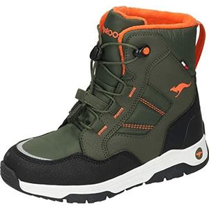 KangaROOS K-mj North RTX laarzen voor kinderen, uniseks, Militaire groene vlam, 28 EU