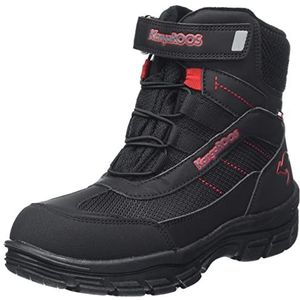 KangaROOS Unisex K-Leno Denali RTX laarzen voor kinderen, Jet Black Fiery Red, 35 EU
