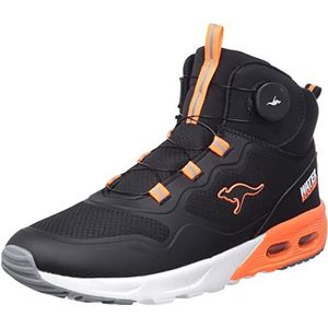 KangaROOS Unisex Kx-Raptor Hi Xt sneakers, Jet Black Neon Oranje, 39 EU