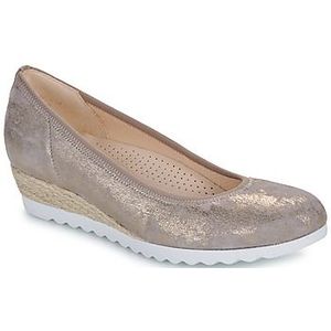 Gabor, Schoenen, Dames, Grijs, 39 EU, Iridescent suede wedge ballerinas