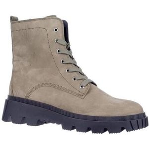 Gabor, Schoenen, Dames, Groen, 40 EU, Groene Nubuck Veterschoenen Militaire Stijl