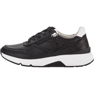 Gabor Low-Top sneakers voor dames, lage schoenen, sneakers, hardloopschoenen, veterschoenen, veters, plateauzool, zwart/wit, 38 EU / 5 UK