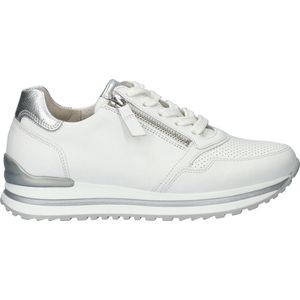 Gabor Low-Top sneakers voor dames, lage schoenen, comfortabele extra breedte (H), Wit Zilver 50, 35.5 EU Breed