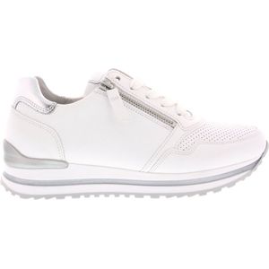 Gabor Low-Top sneakers voor dames, lage schoenen, comfortabele extra breedte (H), Wit Zilver 50, 43 EU Breed