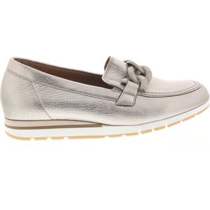 Gabor Damesloafers - Goudkleurig Metallic Leer met Beige Chain