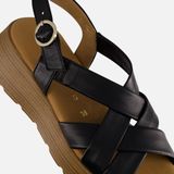 Gabor - Dames Pumps - Zwart - Leer - Platte Sandalen