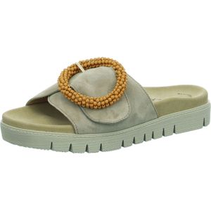 Gabor - Dames Slipper - Suede - Zwart - Leer - Klittenbandsluiting