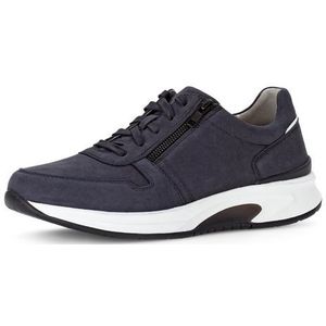 Pius Gabor Lage sneakers voor heren, lage schoenen, uitneembaar voetbed, gecertificeerd leer, Blue 01, 44 EU