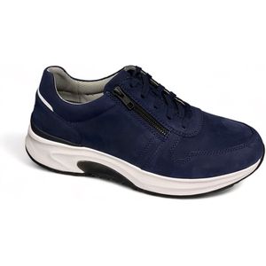 Pius Gabor Lage sneakers voor heren, lage schoenen, uitneembaar voetbed, gecertificeerd leer, Blue 01, 45 EU