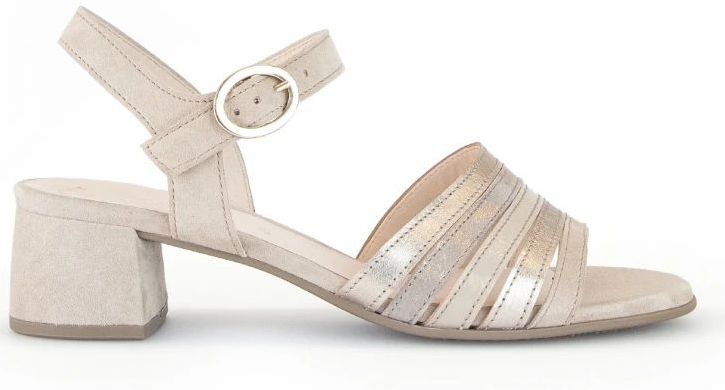 Gabor - Zomersandalen - Beige - Goud - Suède - Meerdere Bandjes