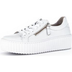 Gabor Low-Top sneakers voor dames, lage schoenen, uitneembaar voetbed, Wit 21, 35 EU