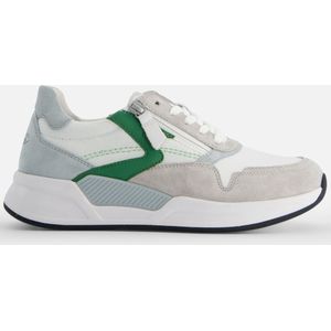 Gabor Low-Top sneakers voor dames, lage schoenen voor dames, Wit Grijs Ciel Groen 40, 40.5 EU
