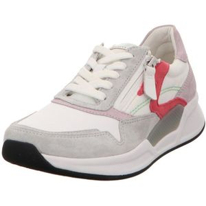 Gabor Low-Top sneakers voor dames, lage schoenen voor dames, Wit Grijs Camelia Combi 41, 38.5 EU