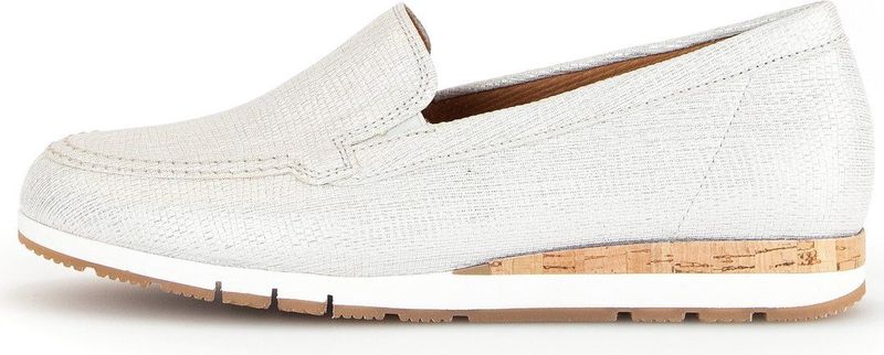 Gabor Damesloafers - Goudkleurig Metallic Leer met Beige Chain