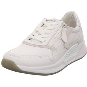 Gabor Low-Top sneakers voor dames, lage schoenen voor dames, Wit Wit Zilver 50, 41 EU