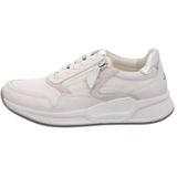 Gabor Low-Top sneakers voor dames, lage schoenen, uitneembaar voetbed, plateauzool, straatschoenen, wit/zilver, maat 42 EU / 8 UK, Wit Wit Zilver 50, 42 EU