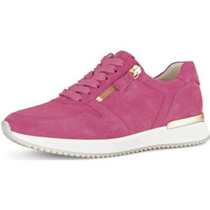 Gabor, Schoenen, Dames, Roze, 38 EU, Velours Leren Roze Sneakers