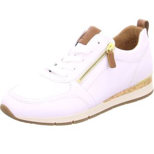 Gabor Low-Top sneakers voor dames, lage schoenen voor dames, wit camel 21, 42.5 EU
