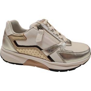 Gabor Low-Top sneakers voor dames, lage schoenen voor dames, Wit Zilver Poeder 51, 40.5 EU