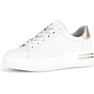 Gabor Low-Top sneakers voor dames, lage schoenen, lichte extra breedte (G), Offwhite Platino 62, 38.5 EU