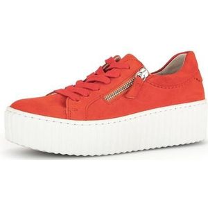 Gabor Low-Top sneakers voor dames, lage schoenen, uitneembaar voetbed, Pumpkin 35, 36 EU