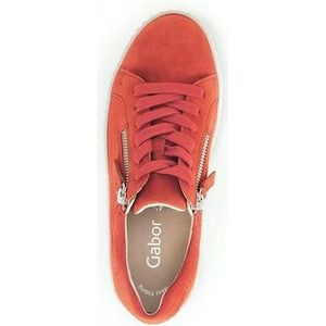 Gabor - Plateausneakers - Oranje - Suède - Leren Voering - Dubbele Ritssluiting
