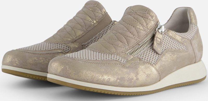 Gabor - 46.408 Sneakers - Beige Metallic - Suède - Dames