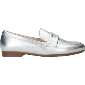 Gabor, Schoenen, Dames, Grijs, 37 1/2 EU, Leer, Zilveren Leren Loafers