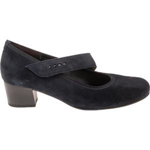 Gabor - Pumps - Donkerblauw - Suède - Klittenbandsluiting - Blokhak 4 cm