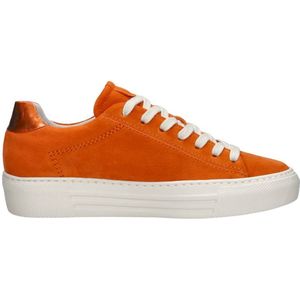 Gabor Low-Top sneakers voor dames, lage schoenen, lichte extra breedte (G), Mandarijn Oranje 35, 36 EU