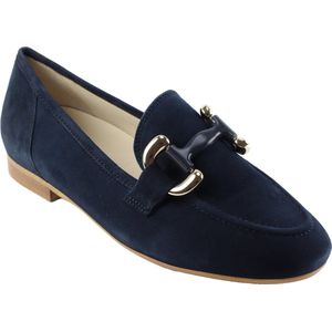 Gabor - Velvet Leather Marine Mocassins - Blauw - Leer - Uitneembare Binnenzool - Kettingdetail