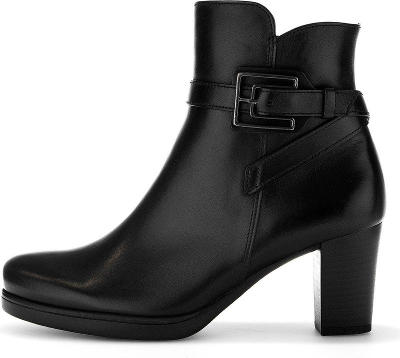 Gabor - 32.083 - Enkellaarsjes - Zwart - Leer - Ritssluiting