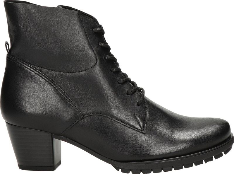 Gabor - Enkellaars - Zwart - Leer - Rubberen Loopzool