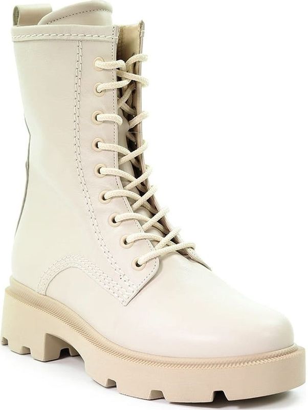 Gabor - Enkellaarsjes - Beige - Leer - Vetersluiting - Enkelhoogte