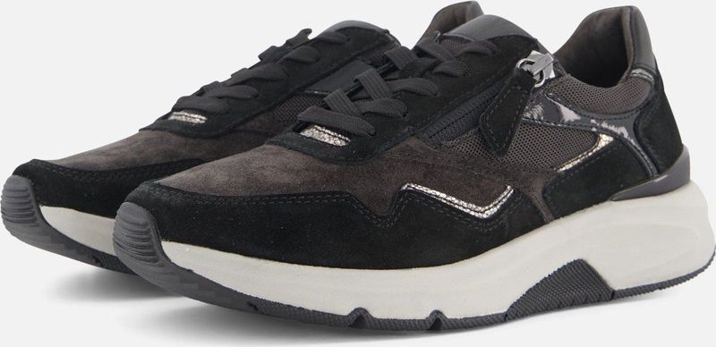 Gabor Rollingsoft Sneakers zwart Suede - Dames