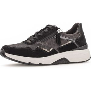 Gabor DAMES Sneakers, Vrouwen Lage Sneaker,verwisselbaar voetbed,plateauzool,lage schoen,straatschoen,Grijs (dark-grey/schwarz/bronce) / 39,39 EU / 6 UK