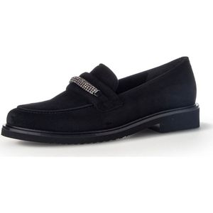 Gabor, Schoenen, Dames, Zwart, 39 EU, Leer, Zwarte fluwelen loafers