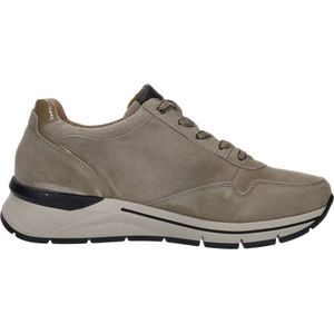 Gabor Low-Top sneakers voor dames, lage schoenen, comfortabel, extra breed (H), Beige Sabbia Farro Zwart, 39 EU Breed